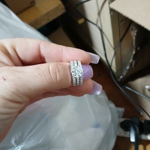 2 Carat 3 peice mossanite diamond wedding set